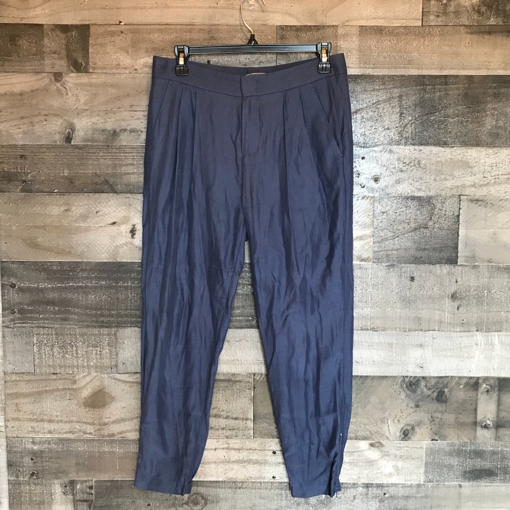 Vince Harem Pants in Navy Blue w/ Ankle Zips